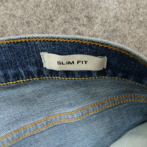 Flint and Tinder Jeans Mens 33 Blue Slim Tapered Mid Rise Medium Zip Fly - Picture 4 of 16